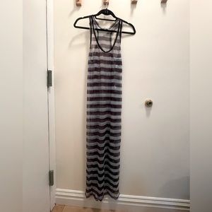 Striped Sheer Column Swim Cover-Up